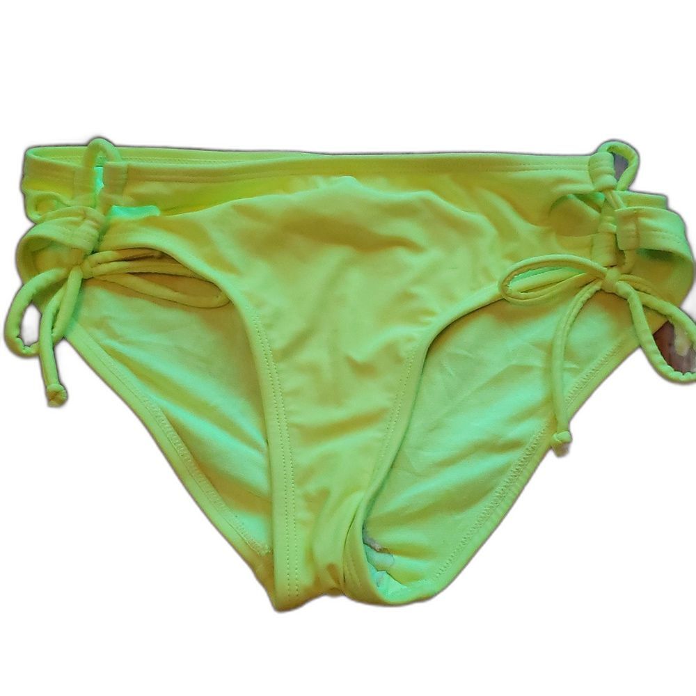 NOBO‎ Yellow Ruche Side Tie Bikini Bottoms Junior 9 | Low-Rise Swimwear